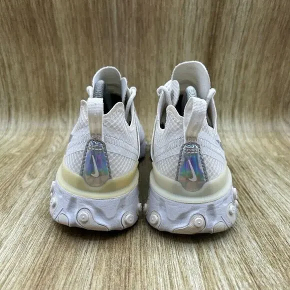 Nike React Element 55 Women's Size 6.5 White Iridescent Running Shoes CN0147-100 - Picture 4 of 9